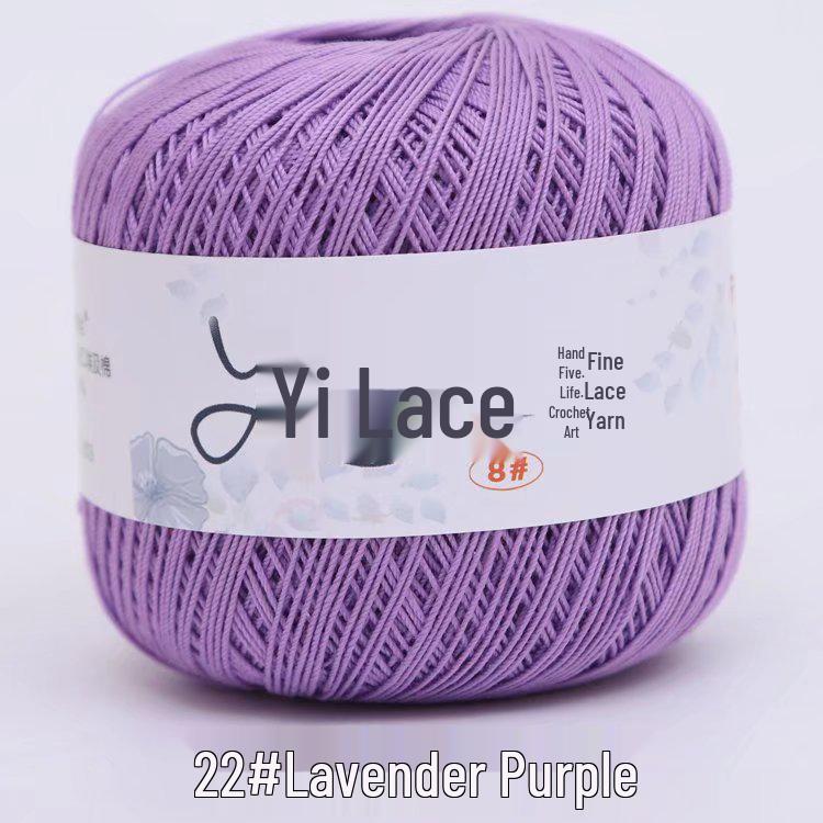 8# 100% Cotton Lace Yarn - 50g Ball, 400m, Strong Twist Crochet Thread for Hand-knitting, Flowers, Hats, and Cardigans - Free Shipping.