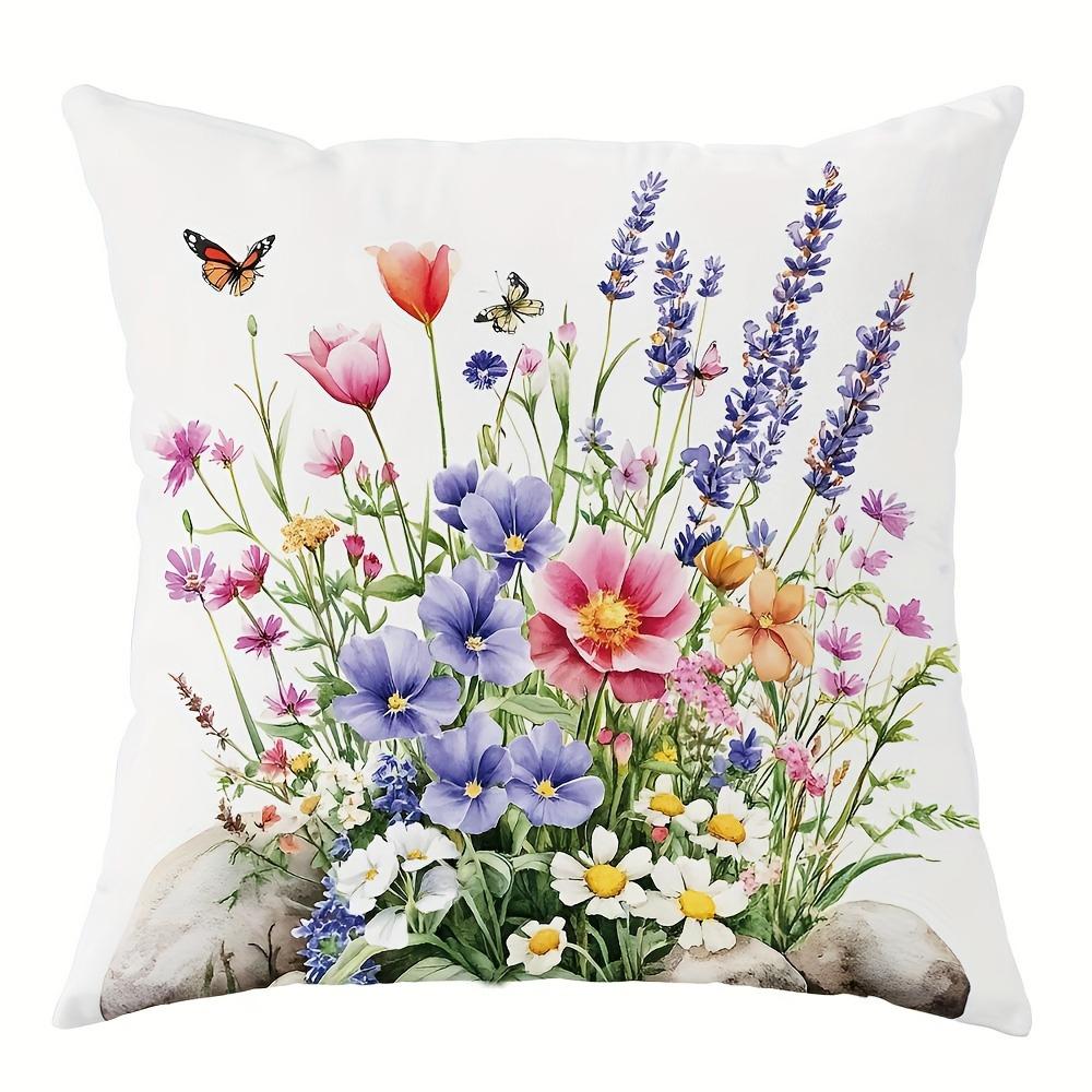 Luxuosas Fronhas Florais DouradasCapa de almofada para sofá de sala de estar, macia e confortável, decoração de quarto