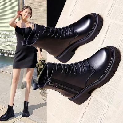 New Martin Boots Women's British Style Autumn Thin Breathable Versatile Platform Locomotive Short Boots Spring and Autumn Single Boots