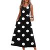 Women's Polka Dot Print Short Sleeve Midi Dress with Pockets for Beach Vacation and Casual Summer Wear