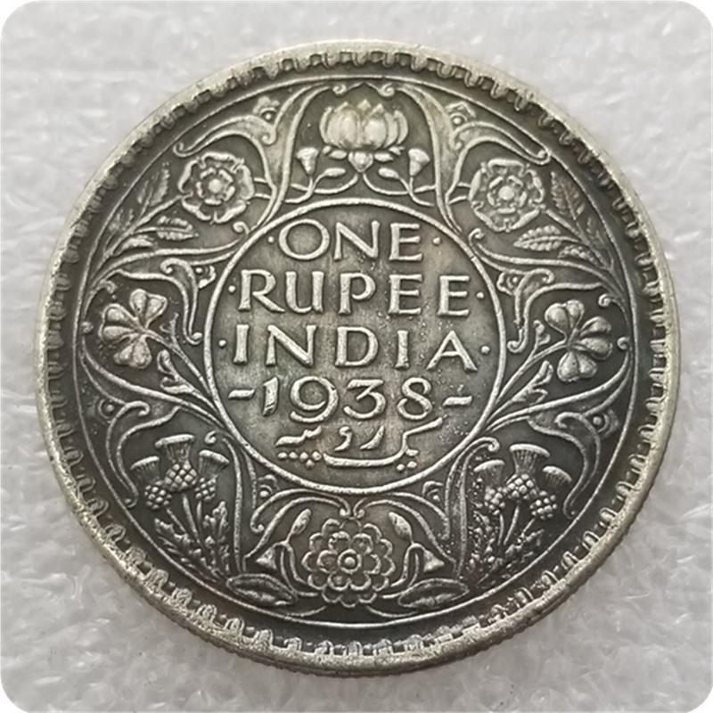 Indian coins, 1938, 1939 brass material, antique handicrafts