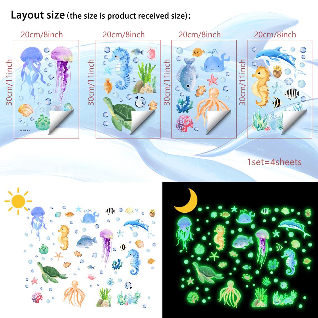 Creative Night Light Ocean Bedroom Living Room Study Wall Decoration Stickers