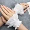 Lace Short Fake Hand Sleeves Girl Sweater Stylish Mesh Flared Decorative Wrist cuffs Elastic Bracelet For Cosplay Wedding Party