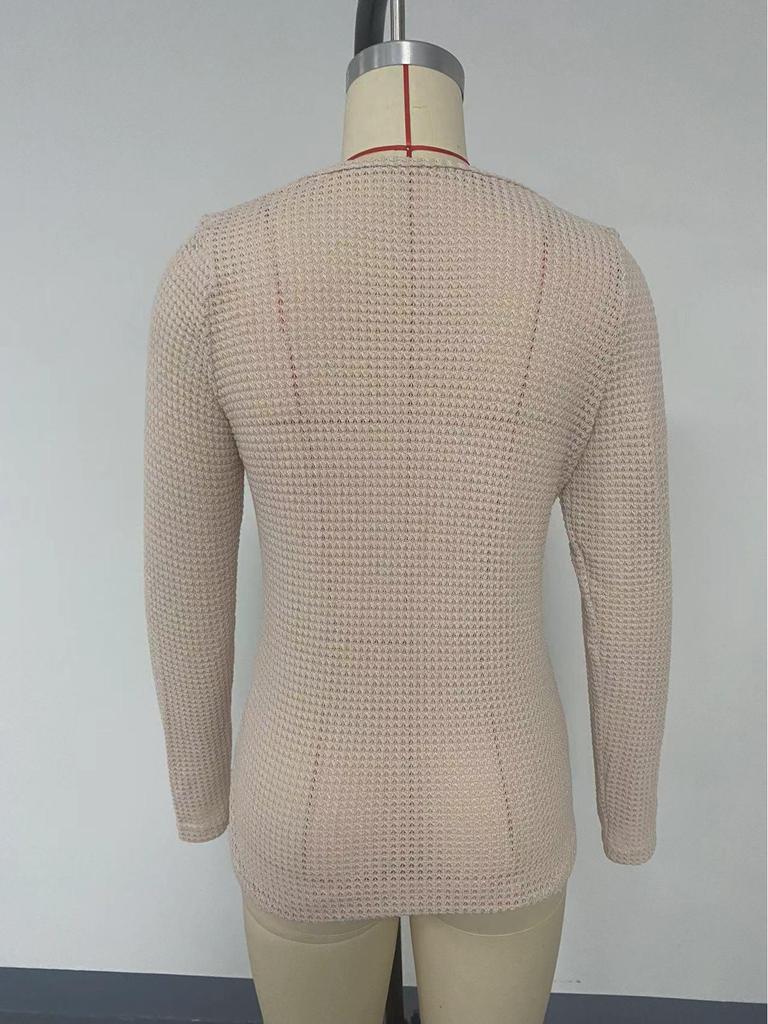 2024 Autumn/Winter New Women's Solid Color Long Sleeve Top