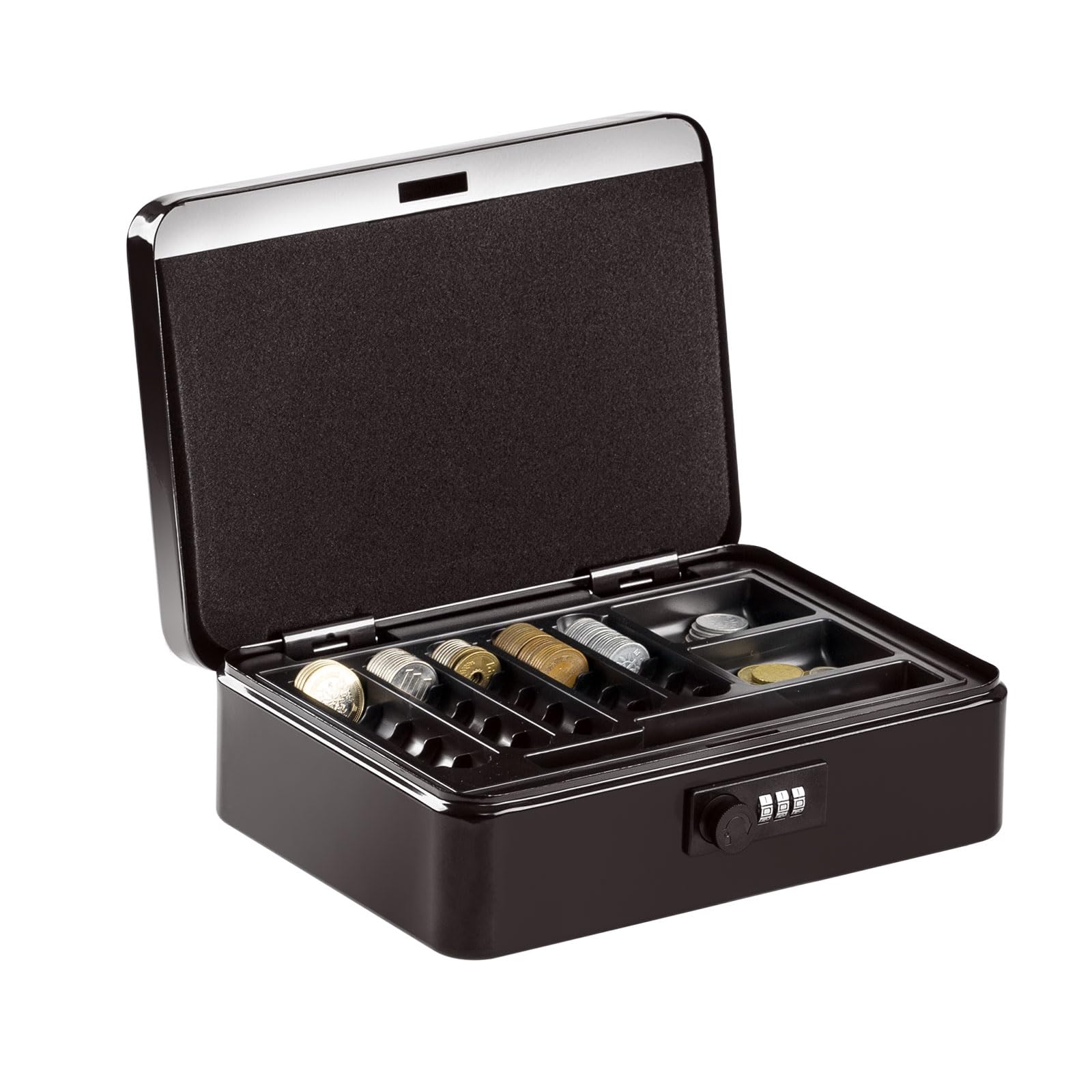 Hachibanya Portable Cash Box with Dial Lock, B5 Size, for Accounting, Office, Simple Safe, Piggy Bank, Steel, Home Use, Approx. W25 x D18 x H9cm, M250