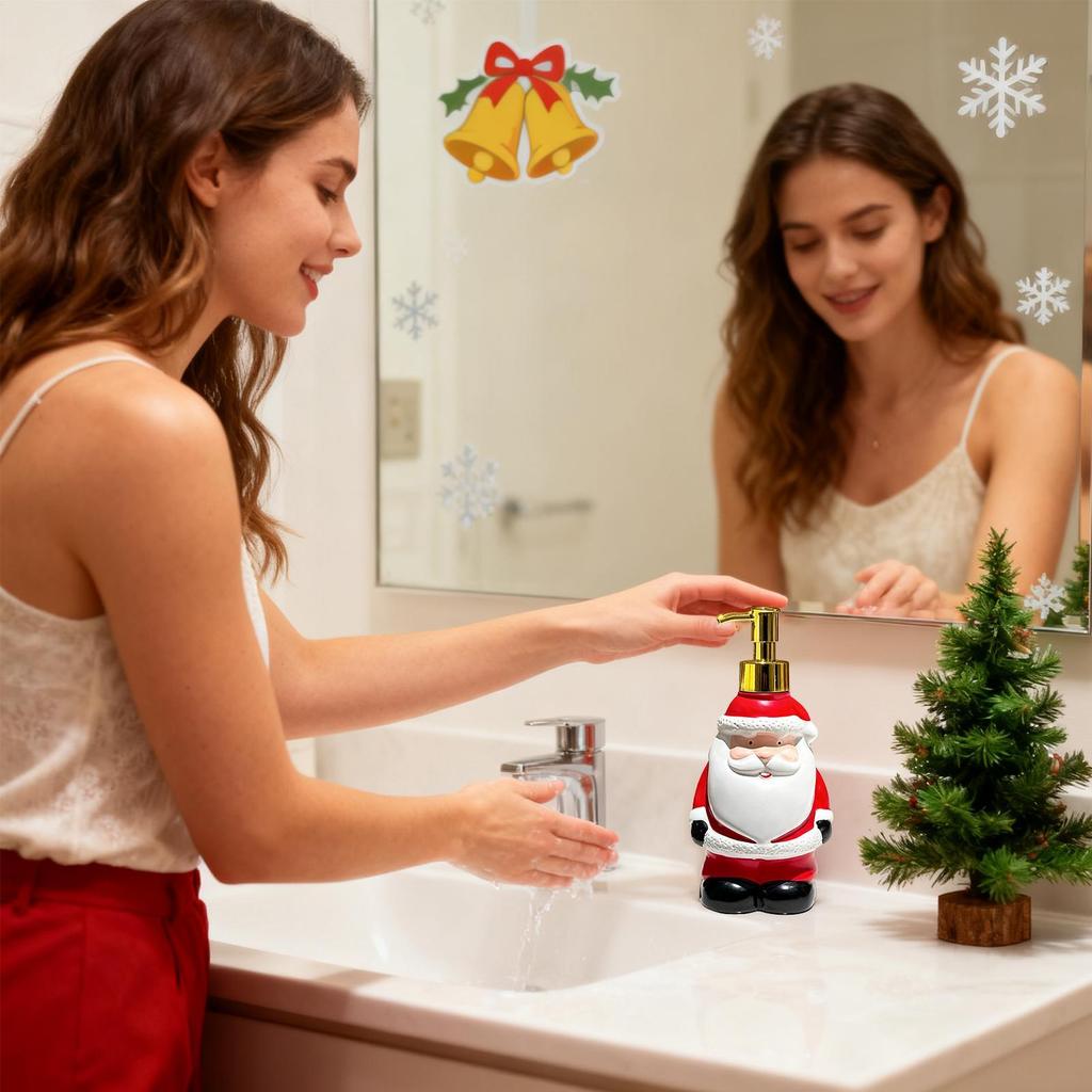 250ml Christmas Soap Dispenser Cartoon Funny Santa Claus Soap Dispenser Empty Bottler Home Christmas Bathroom Decor
