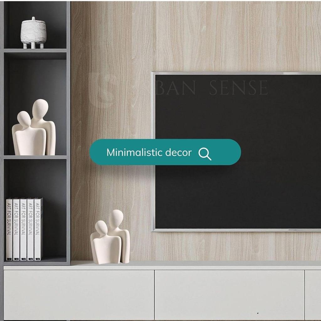 Couple Family Statue | Ceramic Thinker Sculpture | Home Decor Items for Living Room Show Piece | Table Artifact (Hugging Couple)