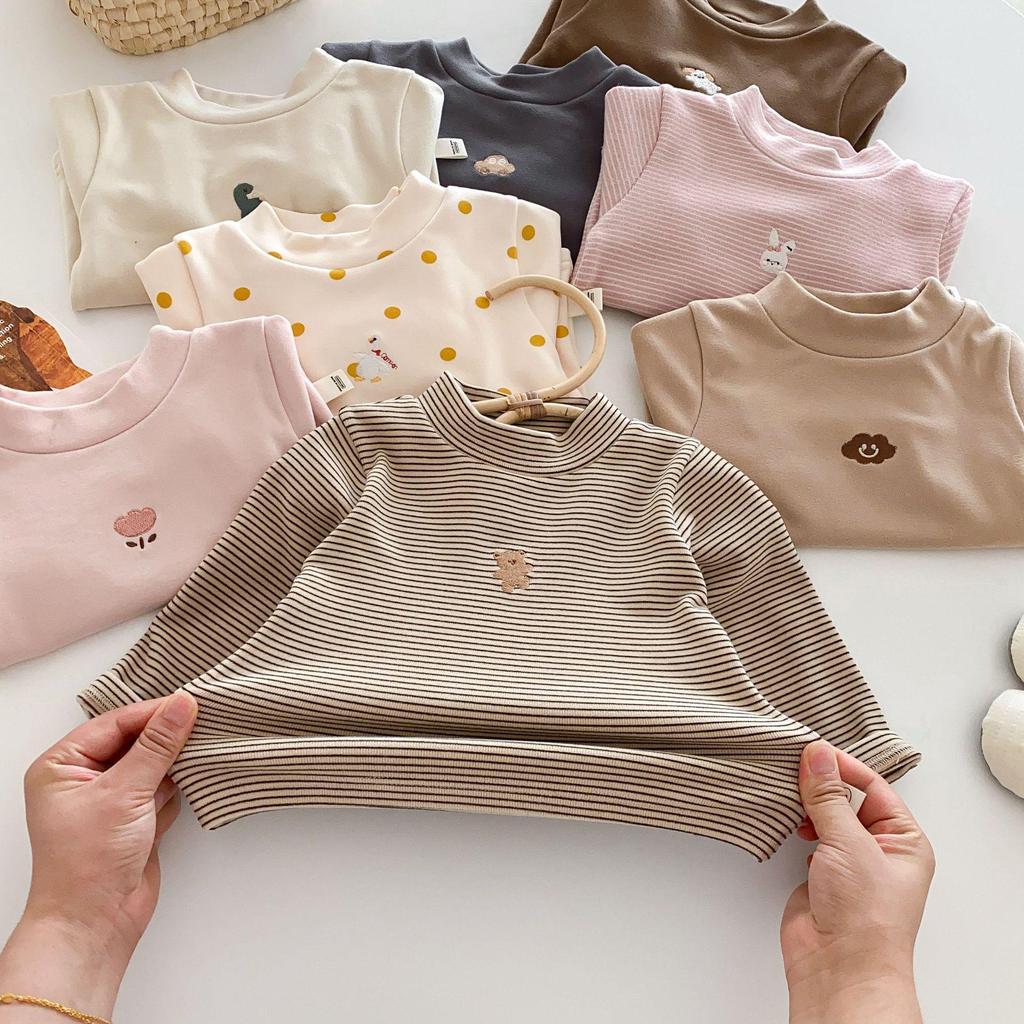 Children's Winter Cartoon Base Layer Outfit, Ages 0-5, Fashionable Korean Innerwear for Boys and Girls, Model AY648.