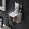Simple Magnetic Mouthwash Cup Set for Home Wall-mounted Toothbrushing Cup Stand for Three-person Family Dental Cylinder