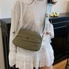 Solid Color Casual Going Out Men and Women Lightweight Storage Wide Shoulder Strap Versatile Simple Shoulder Messenger Bag Portable Tote Cloth Bag