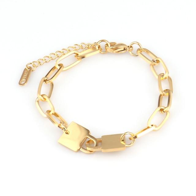 

Стальной браслет для женщин, браслеты из нержавеющей стали, браслеты с подвесками в форме сердца, модные браслеты-цепочки, женские толстые браслеты, ювелирные изделия, подарок