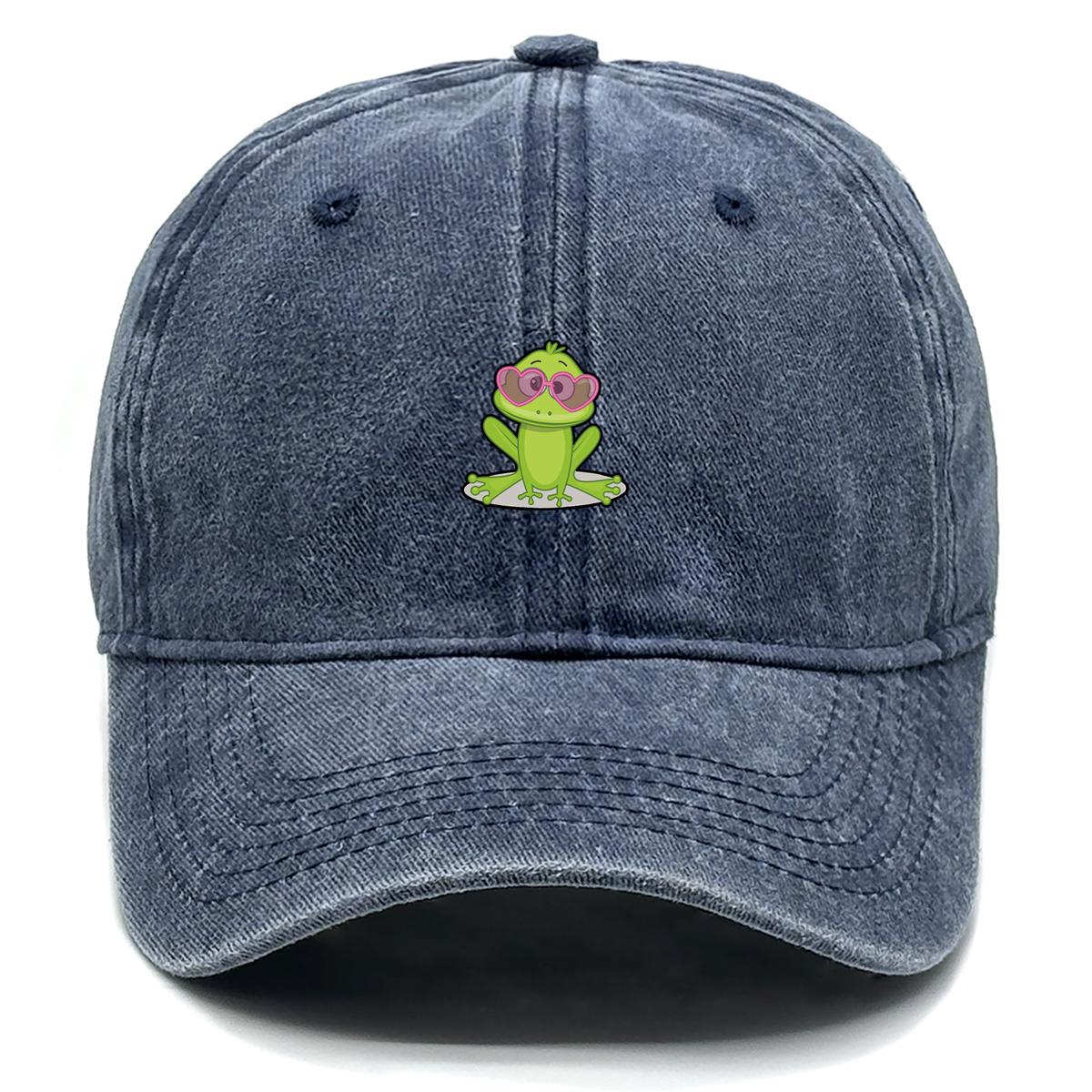 Cartoon Frog Printed Baseball Cap Adjustable Cozy Retro Baseball Hat With Sweatband Slouchy Sun Hat For Camping Tennis Gifts