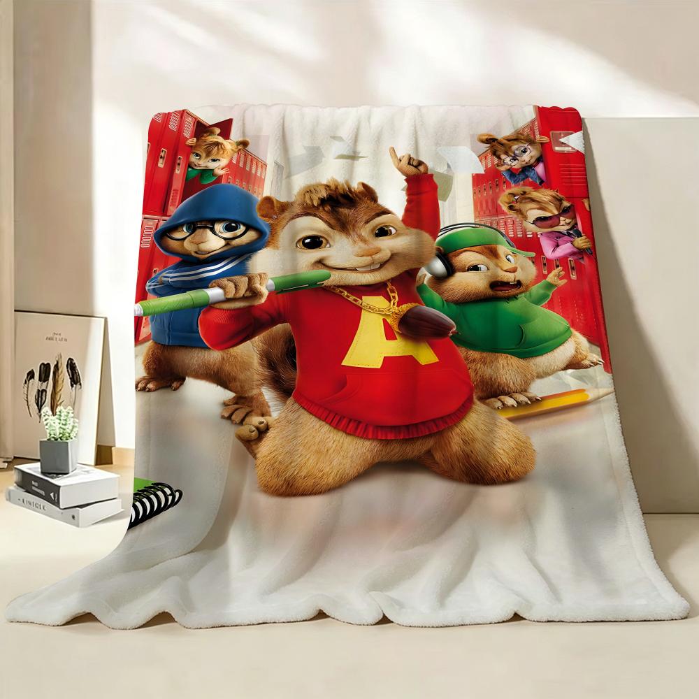 Movie A Alvin A And T The C Chipmunks Throw Flannel Throw Blanket Suitable for Sofa,Living Room,Bedroom