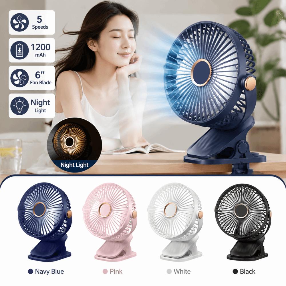 Clip/Stand/Hang Design Clip-on Fan 720° Rotation Cooling Fan Mini Desktop Electric Fan  Home