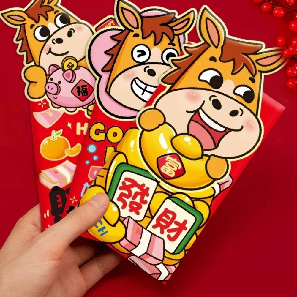 Good Luck 2026 Lucky Red Bag Chinese Style Red Packet Horse Year Red Envelopes  Spring Festival