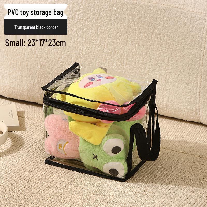 Transparent Plush Toy Storage Box for Dolls & Books, Large Capacity, Waterproof