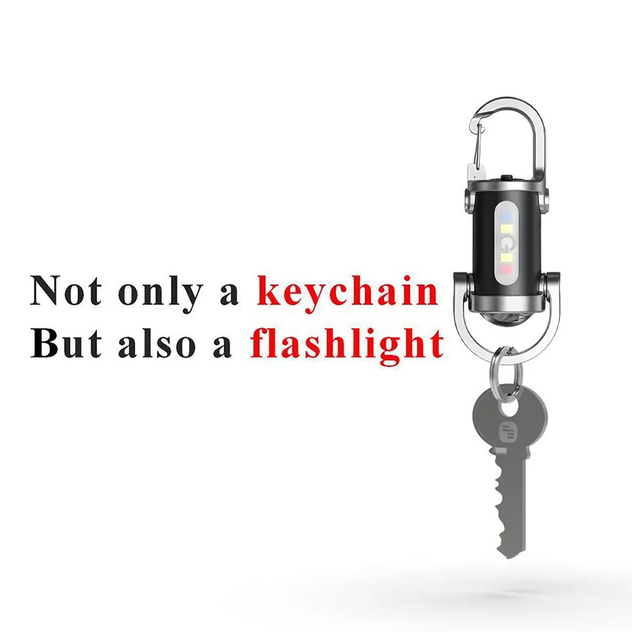 Mini Keychain Flashlights LED Side Light USB Rechargeable Torch COB Work Lamp Ultra Bright  Portable Lantern for Camping Hiking