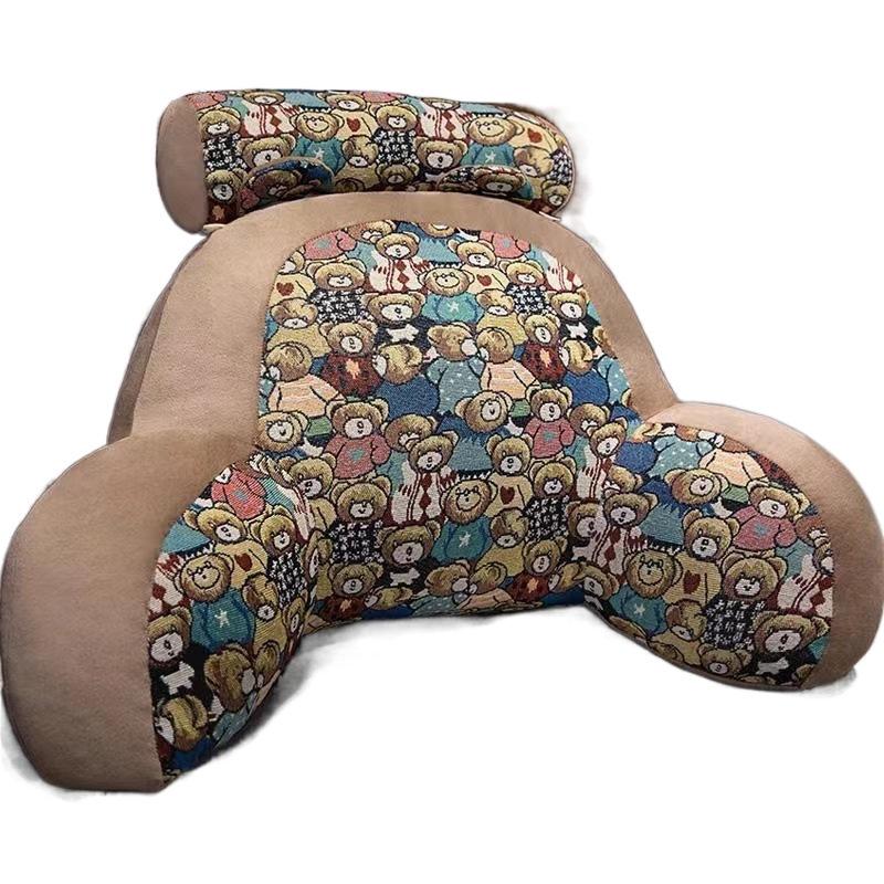 Large Bedside Backrest Cushion - Soft Lumbar Pillow for Reading & Phone Use In Dormitory or Tatami Rooms.