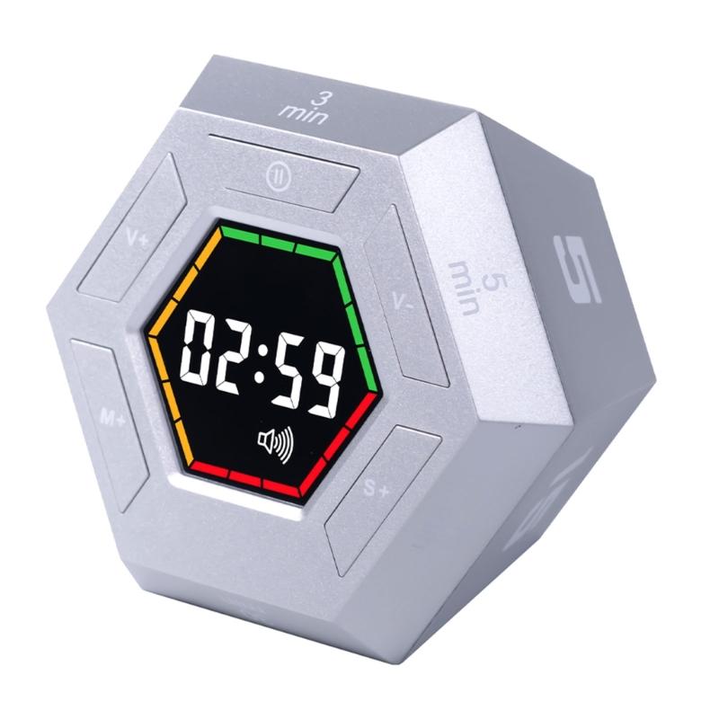 Zeitmanagement-Tool Sechseckiger Digitaler Countdown-Timer für Schüler LED-Anzeige Visuelle Erinnerung für Hausaufgaben