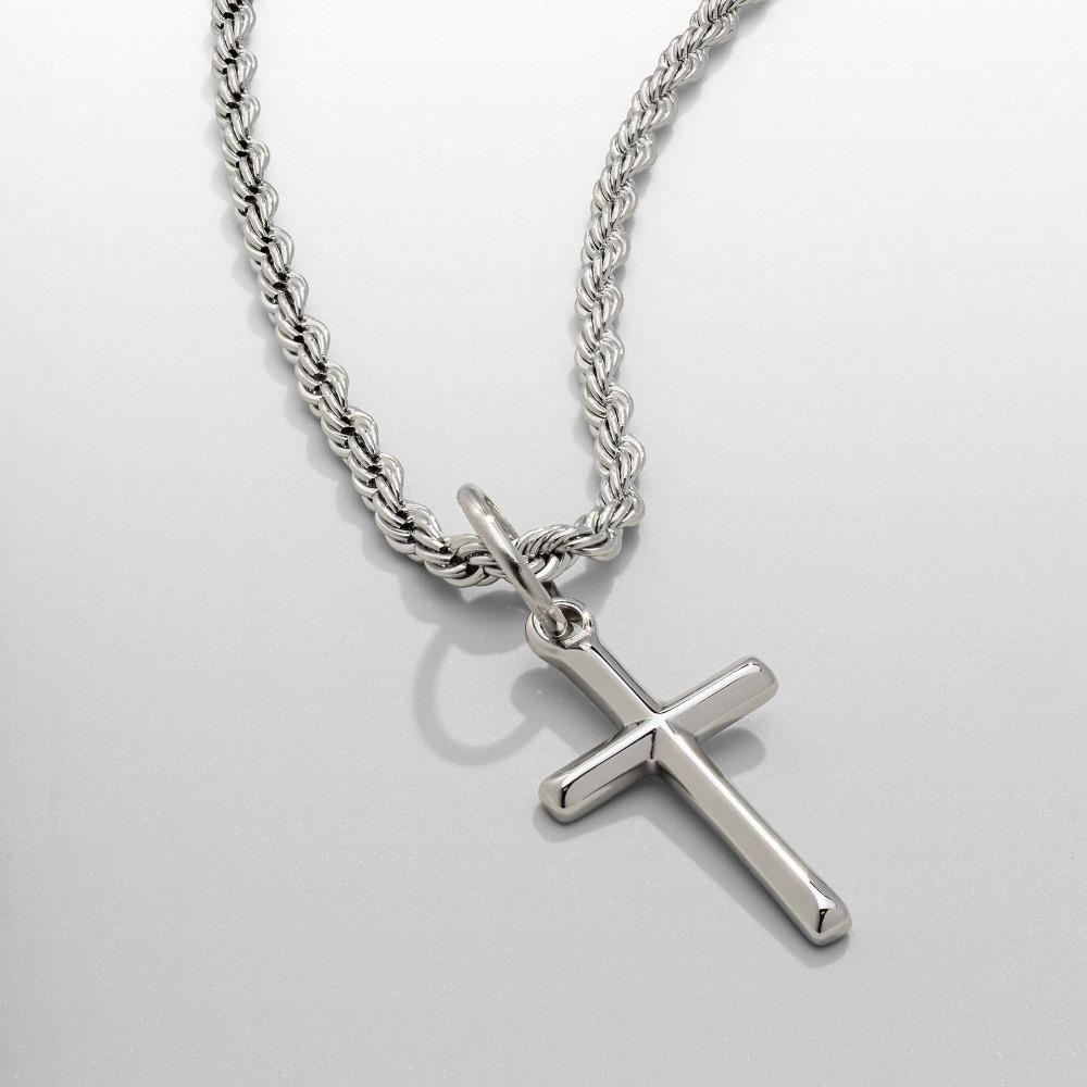 Cross Pendant Necklace Men's Necklace New Fashion Metal Pendant Accessory Party Jewelry
