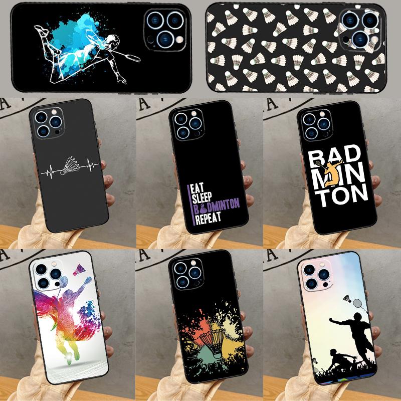 Badminton Sport Phone Case For iPhone 16 Pro Max 15 14 13 12 11 Pro Max Plus 12 13 Mini XR 16e Funda Cover