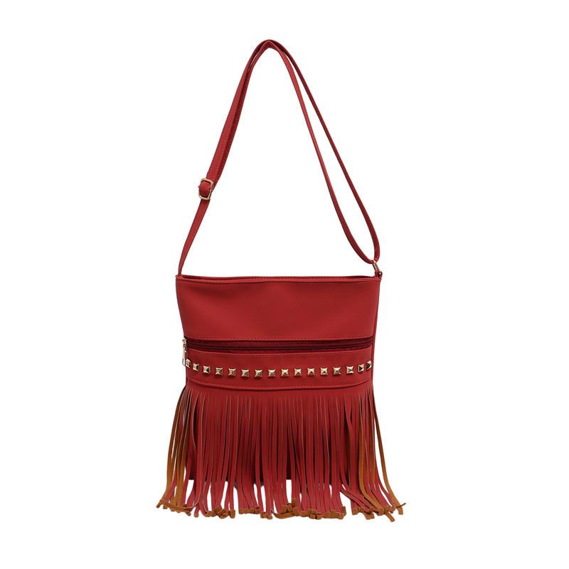 Retro Large-capacity Fringed Single-shoulder Bag, Personalized Tote Bag, Fashionable Crossbody Dumpling Bag