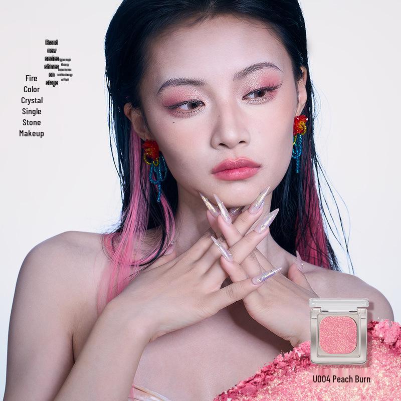 Qianyan Luxurious Crystal Eyeshadow & Blush Palette - Matte Shimmer Contour Highlighter for Daily Use