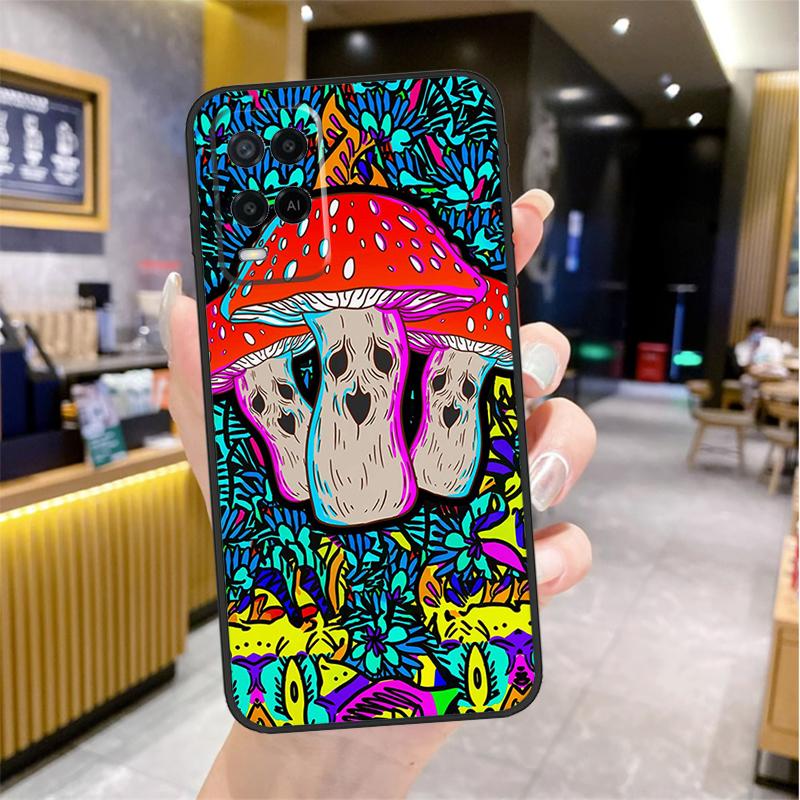 Mushroom Psychedelic Trippy Frog Case For Oppo A96 A76 A16 A17 A18 A60 A80 A40 A38 A58 A78 A98 A94 A74 A54 A15 A57 A77 A5 Pro