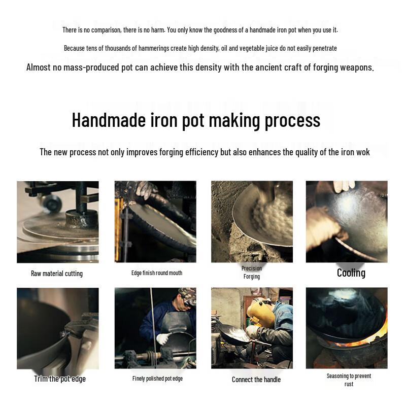 Handmade Wrought Iron Non-stick Wok