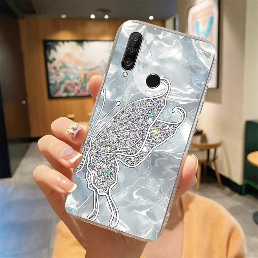Phone Case For Huawei P30 P20 Lite Y6 Y7 P Smart 2019 Mate20 Lite Colorful Leopard Transparent Clear Marble Print Dinosaur Cover