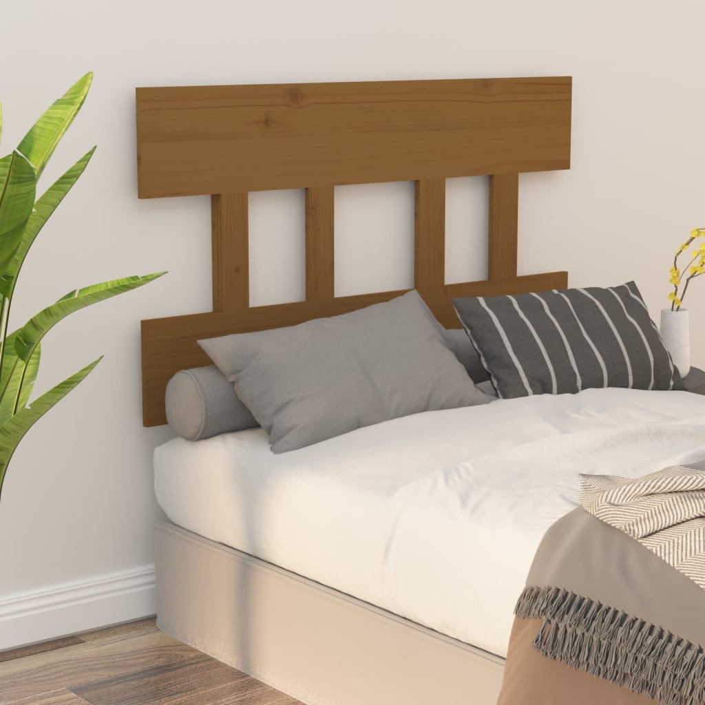 Headboard Honey Brown 93.5 X 3 X 81 Cm Solid Pine Wood
