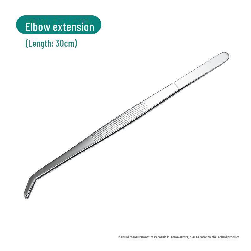 Silver Stainless Steel Non-Slip Tea Tweezers with Extended, Thickened Teeth