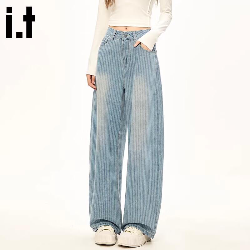

CHOCOOLATEit Women s Striped High-Waist Wide-Leg Jeans XL