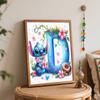 Disney Stitch Flower Letter D Oil Paint Digital Painting Art Kit Handmade DIY Painting Kit Home Decor