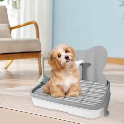 Hundetoilette, Haustier-Trainingstablett, Gitter, abnehmbare Welpentrainer-Ecke für kleine, mittelgroße Hunde