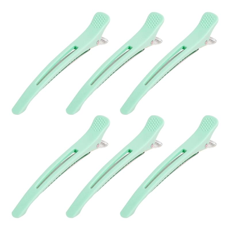 6 Stück Haarspange für Damen Styling Silikonband Professionelle Knitterfreie Entenschnabel-Haarroller-Klemme für Salon und Zuhause