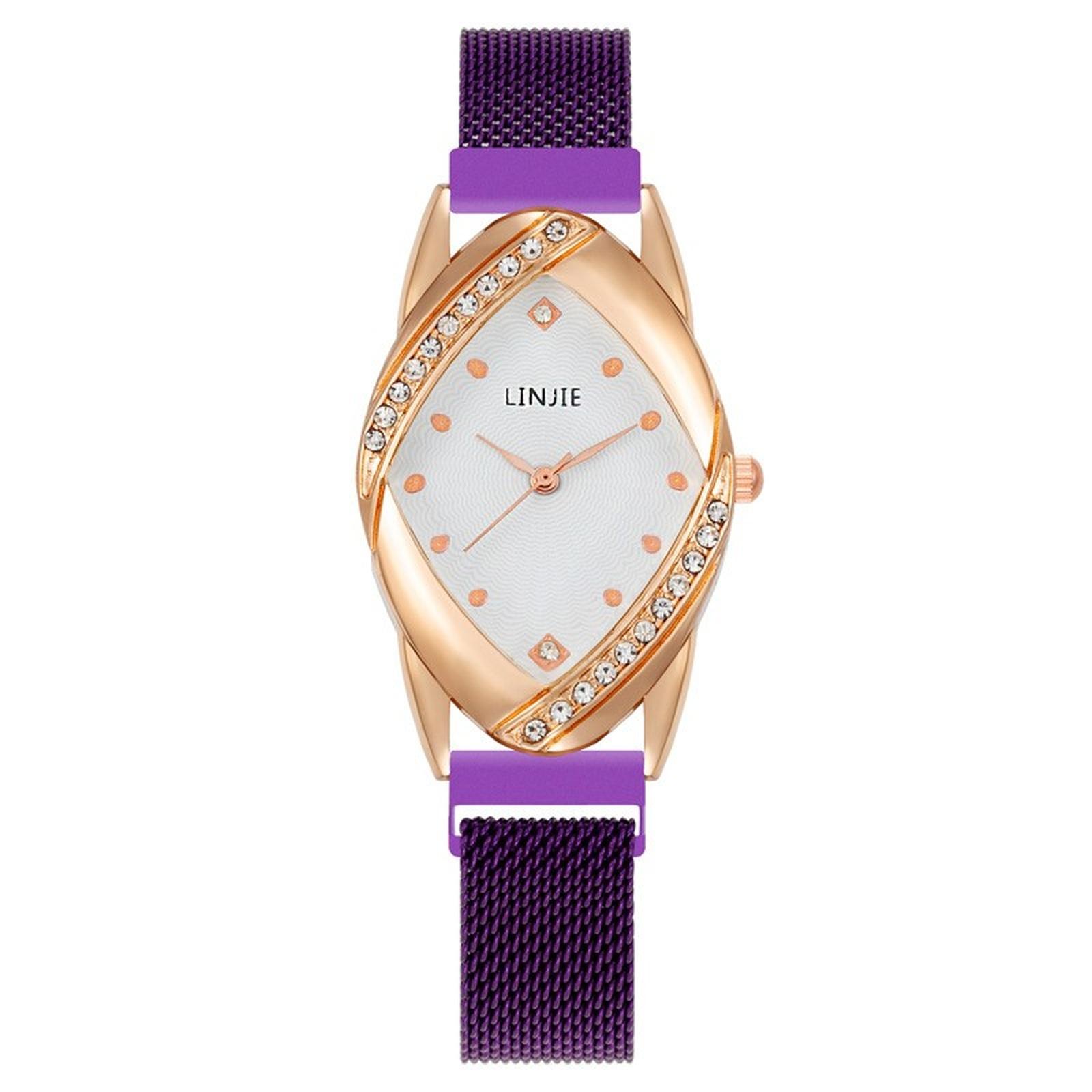 

Women Fashion Leather Watch One Size фіолетовий