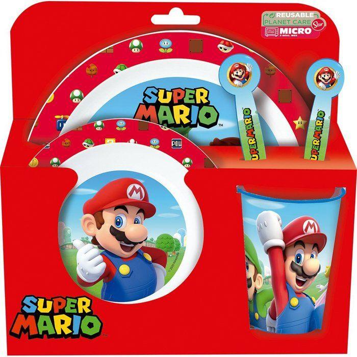 Set De Pique-nique - Nintendo - Super Mario - 5 Pièces - Plastique Sans BPA - Compatible Micro-ondes