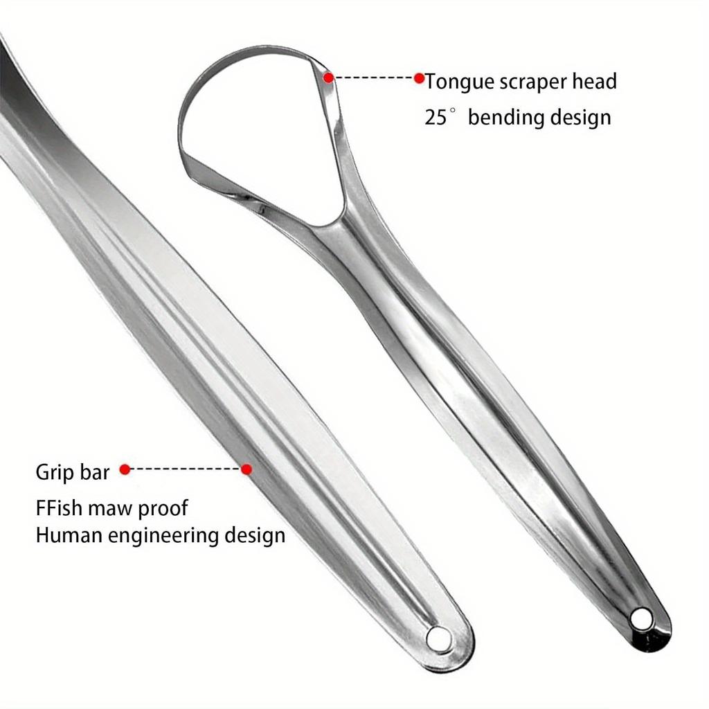 Stainless Steel Tongue Scraper Set for Adults Reduces Bad Breath Easy To Use Oral Hygiene Cleaner