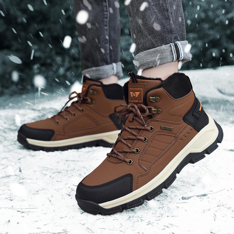 Men Winter Snow Boots Super Warm Plus Men Hiking Shoes High Quality Waterproof Leather Men's Shoes Outdoor Ankle Boots Sneakers