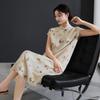 New Chinese Style Printed Buckle Ramie Summer Dress