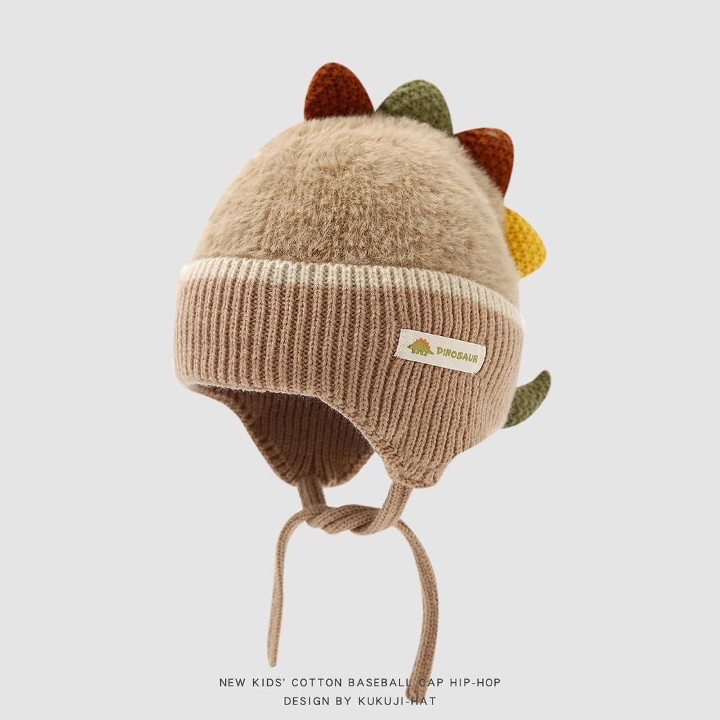 Dinosaur Knitted Winter Wool Hat: Warm, Cute & Colorful Ear Protection for Infants & Toddlers