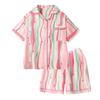 New Ladies Dopamine Striped Pyjamas Women Summer New Short-Sleeved Set of Thin Cloud Cotton Summer Ladies Homewear Pajamas Set
