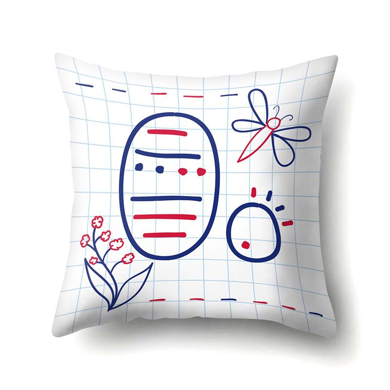 Polyester Pillow Case Decoration Home 26 English Letter Printing Pillow Case British Style Bedside Cushion Cover