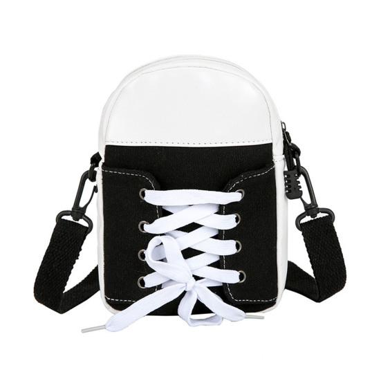 Women Canvas Crossbody Bag Casual Small Shoulder Bag Canvas Shoe Design Crossbody Purse for Daily Life Travel Commuting