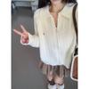 Vintage olo lapel twist zipper sweater cardigan women's autumn and winter college style long-sleeved top jacket