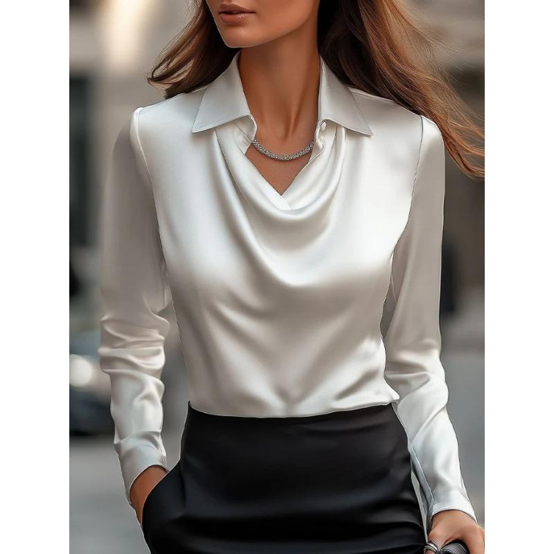 Simple Temperament Swinging Collar Shirts Women’s Blouses & Shirts