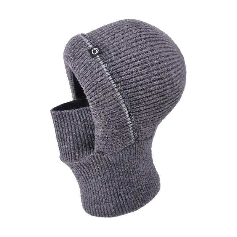 WTEMPO Men's Autumn Winter Ear/Face Protection Knitted Hats Cold-proof Windproof Outdoor Cycling Hats Solid Color Thick Warm Plush Inner Woolen Hats