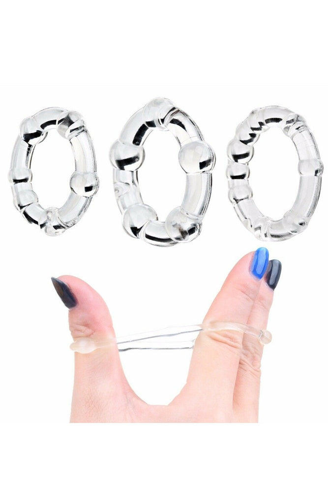 Pack 3 Cockring Transparents Avec Billes Cr Cor005 Cle