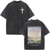 Christlicher Jesus Glaube Über Angst Bibelvers Gewaschene T-Shirts Unisex Damen Mode Vintage Übergroße T-Shirts Harajuku T-Shirt